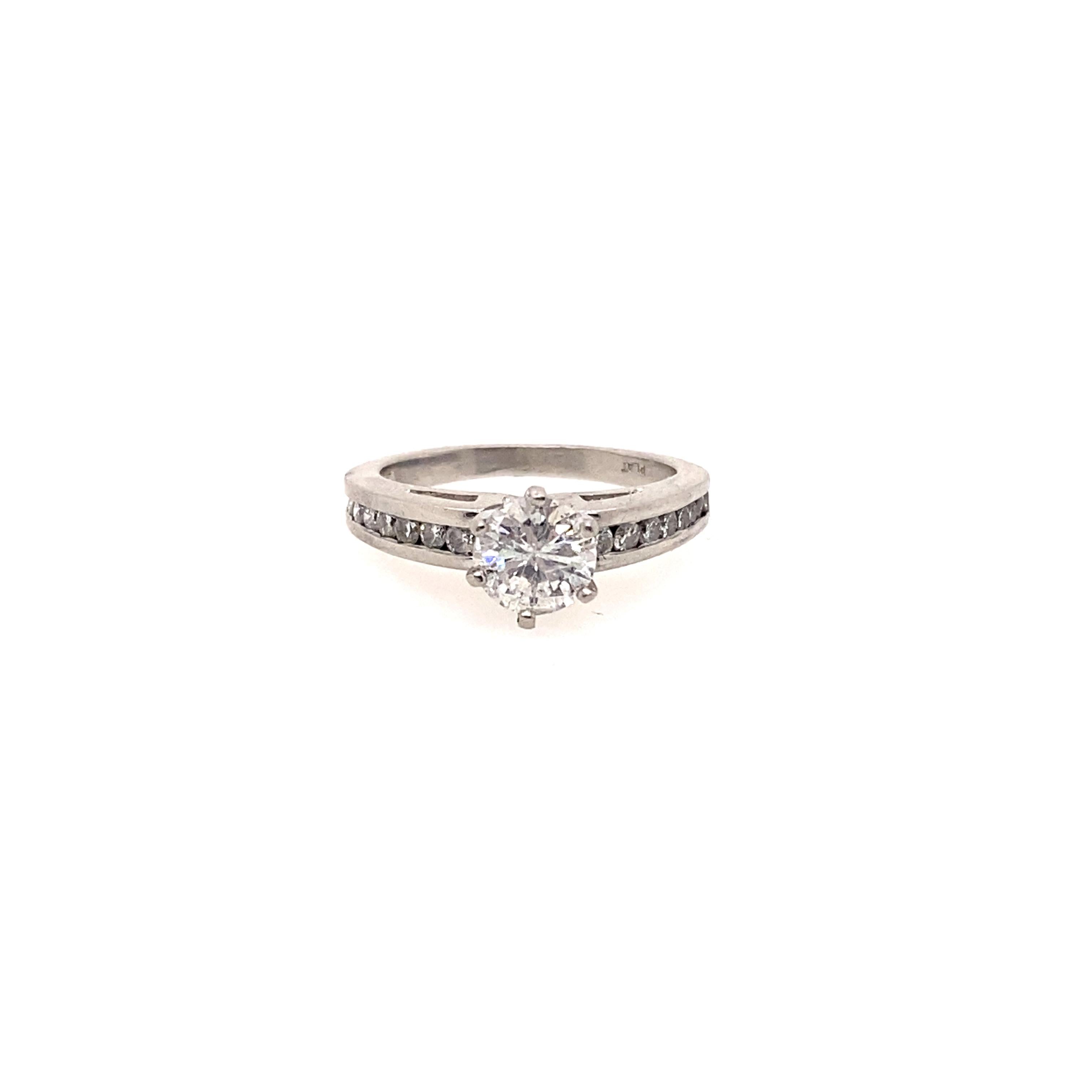 Contemporary Ethonica Solitaire Diamond Ring in Platinum For Sale