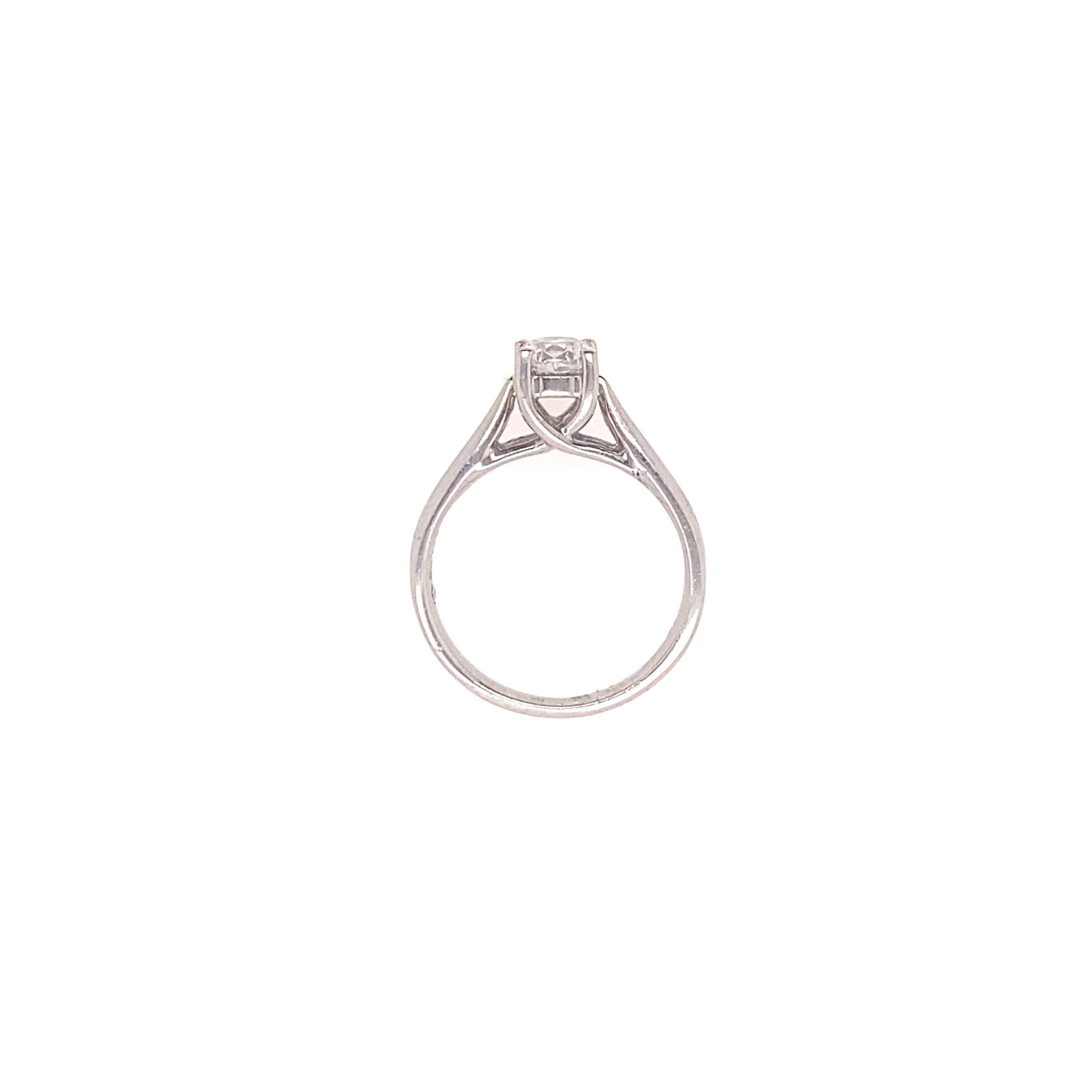 Contemporary Ethonica Solitaire Diamond Ring in Platinum For Sale