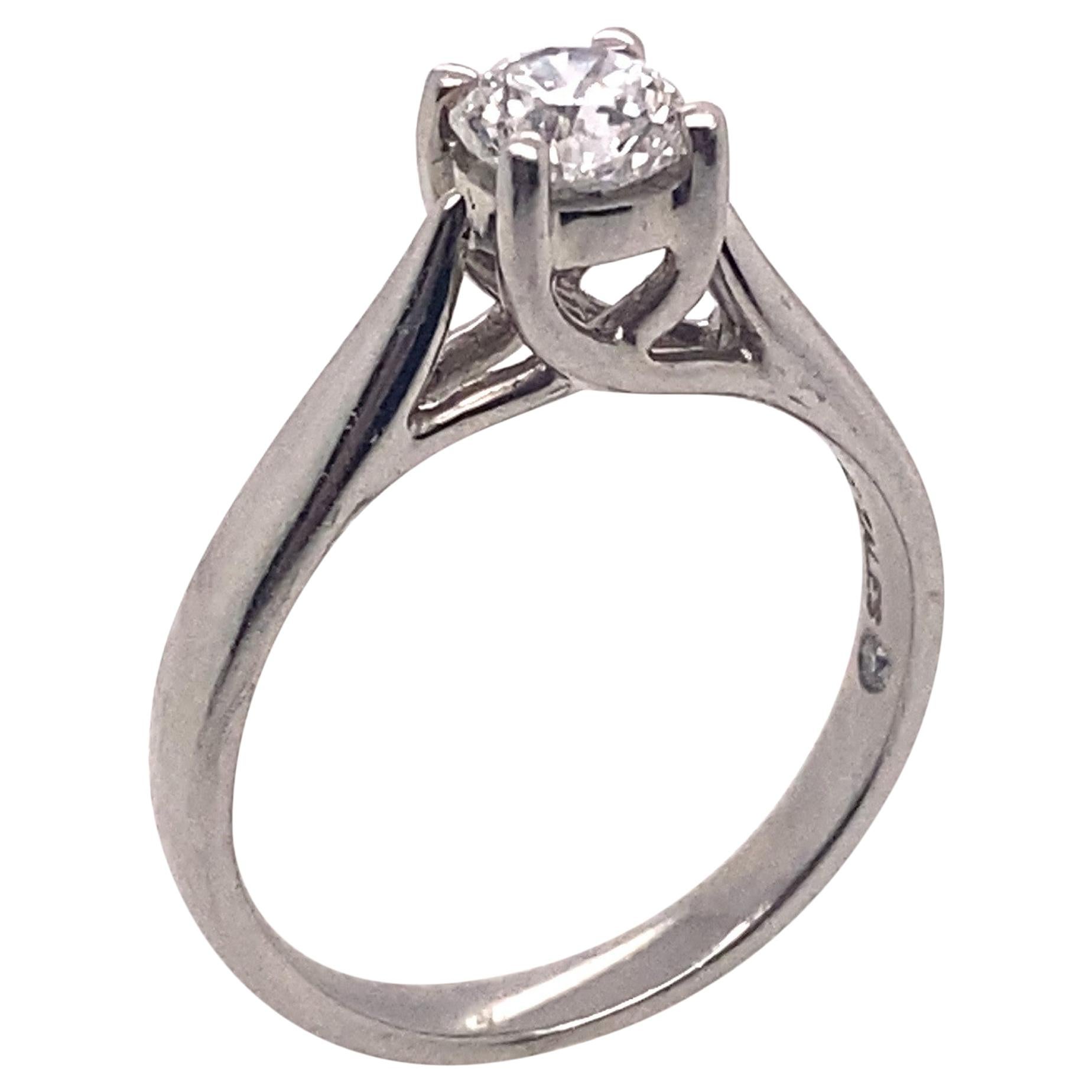 Ethonica Solitaire Diamond Ring in Platinum For Sale