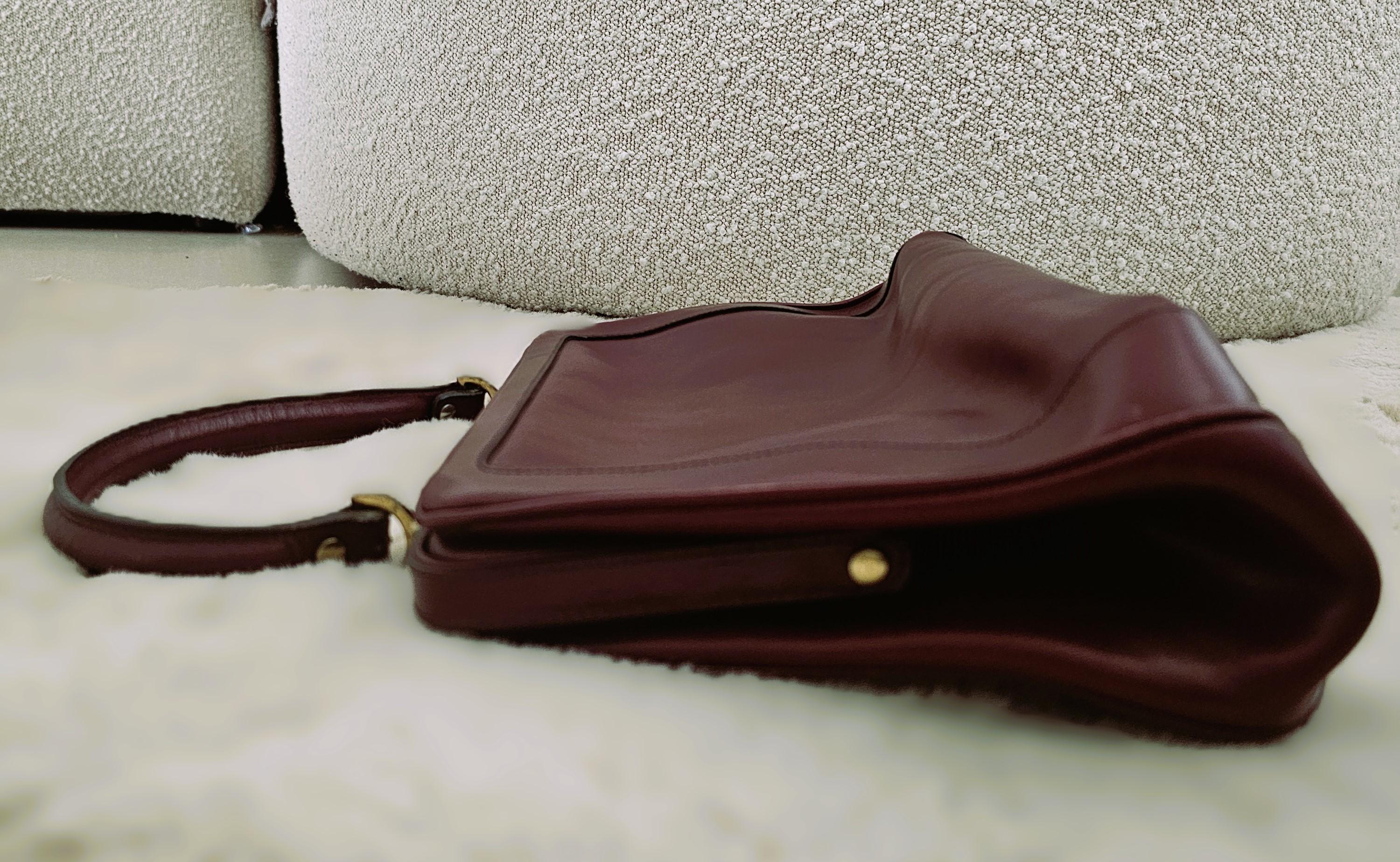 Etienne Aigner Tasche Vintage 80s Rot Braun Leder im Angebot 8