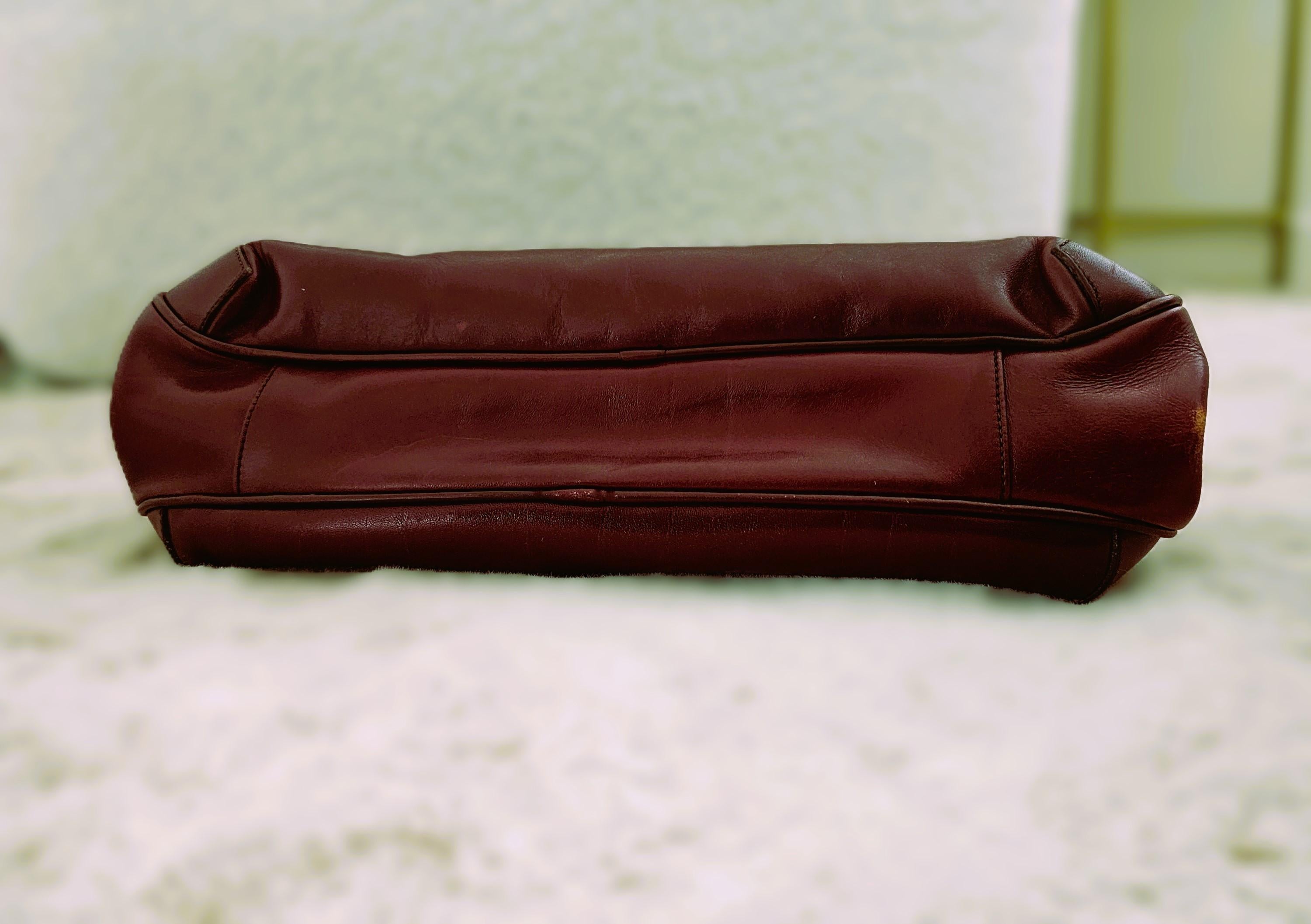 Etienne Aigner Tasche Vintage 80s Rot Braun Leder im Angebot 10