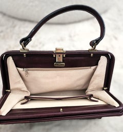 Borsa Etienne Aigner vintage anni '80 in pelle rossa e marrone