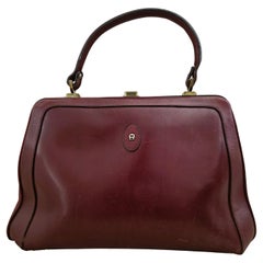 Etienne Aigner Bag Vintage 80s Red Brown Leather Etienne Aigner Bag Vintage 80s Red Brown Leather