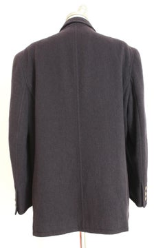 Etienne Aigner Blue Wool Oversize Double Breasted Jacket 1980s
