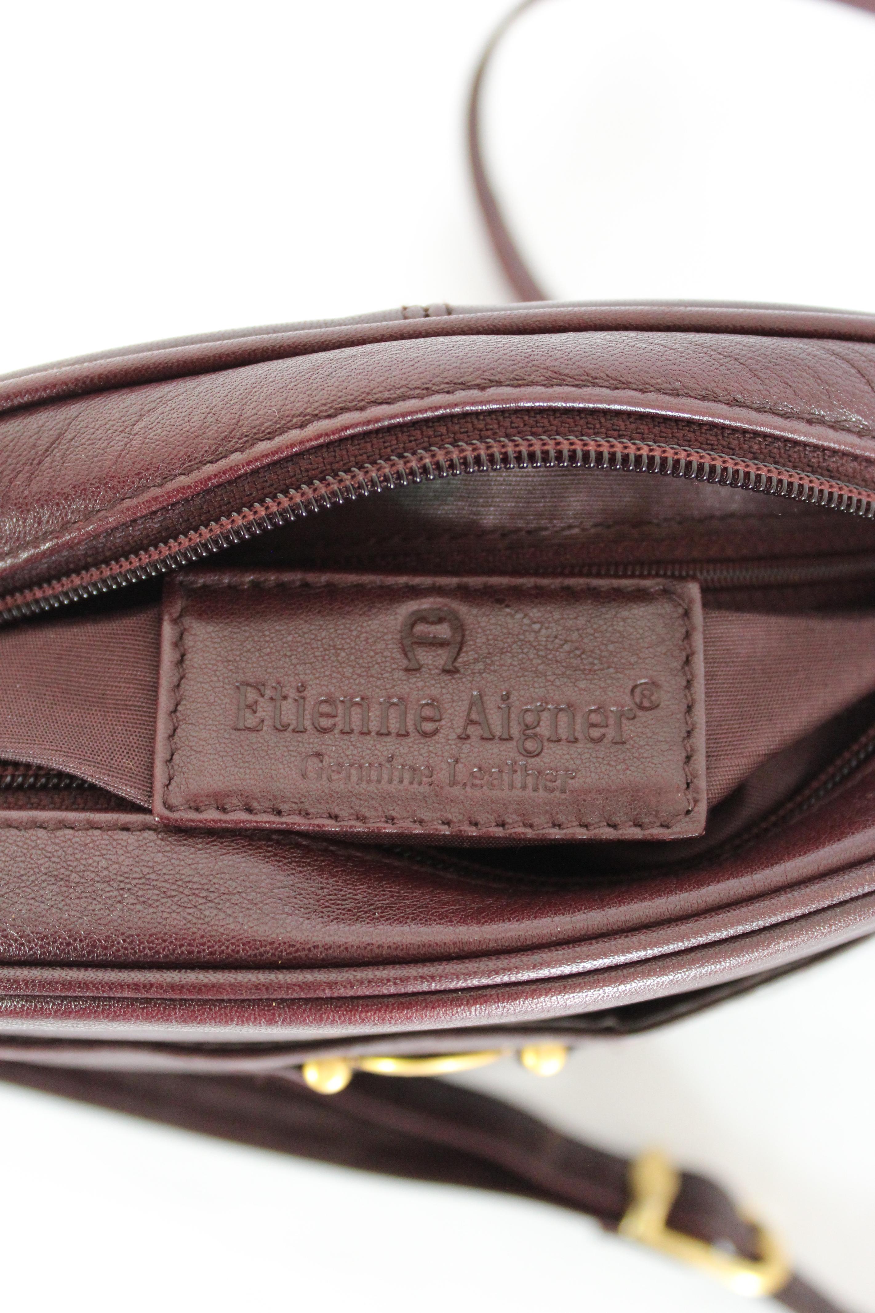 Etienne Aigner Borsa a tracolla in pelle bordeaux anni '80 4