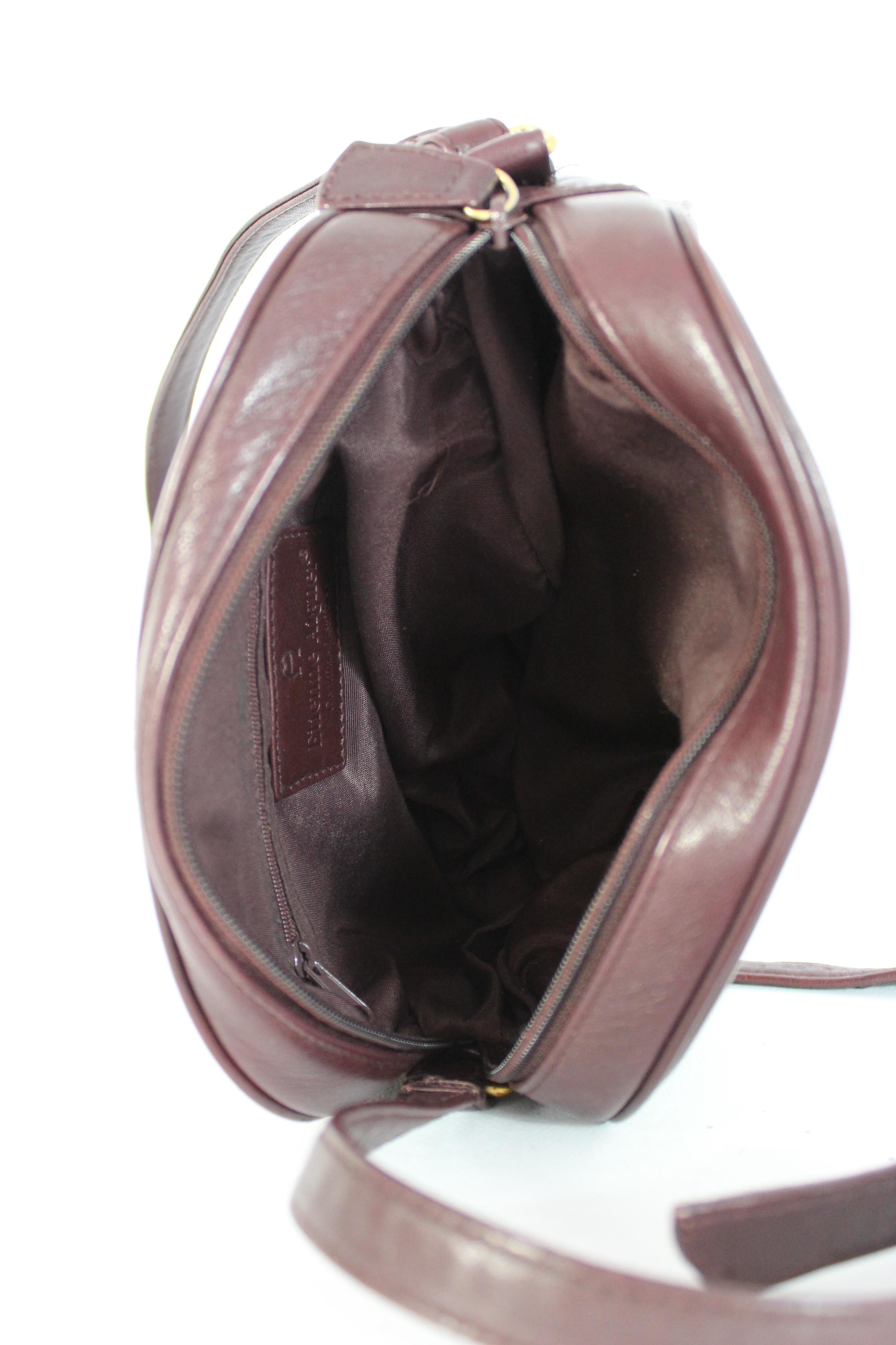 Etienne Aigner Burgundy Leather Shoulder Bag 1980s 1