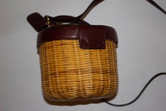 Etienne Aigner Leather and Whicker Bag