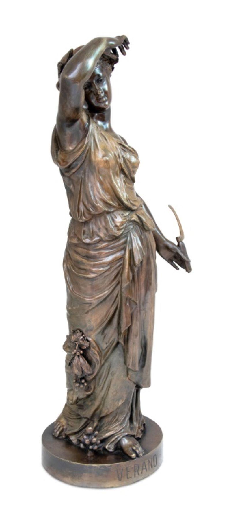 Escultura de bronce patinado 