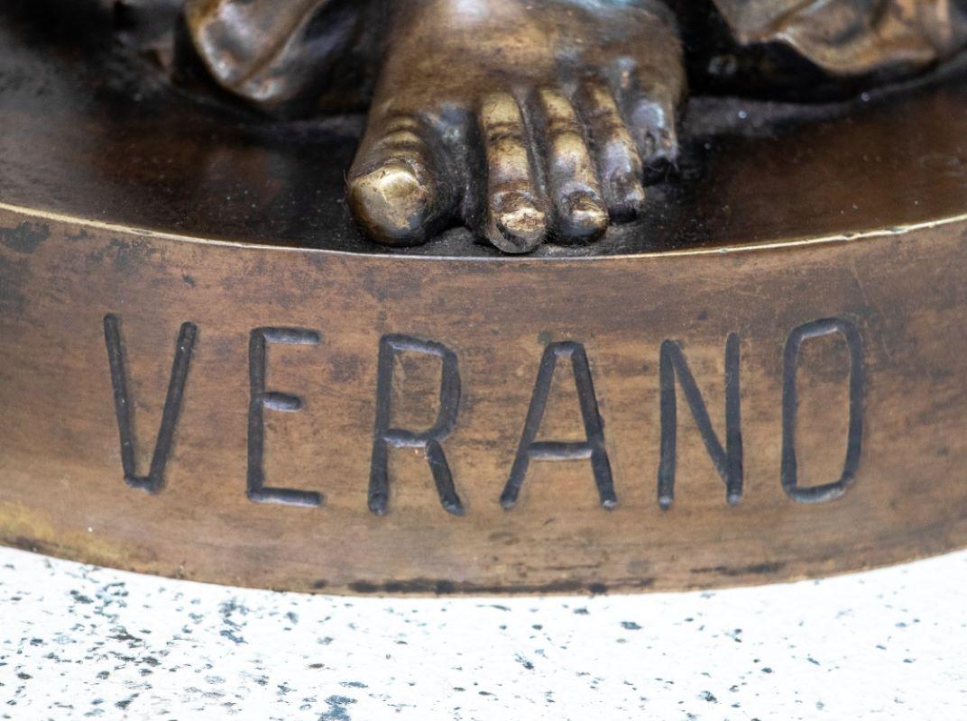 Escultura de bronce patinado 