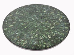 Etienne Allemeerch, Coffee Table in Resin with Jade Inclusions, circa 1975