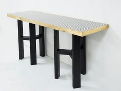 Etienne Allemeersch, Console in Round Bones, Resin and Brass, circa 1975