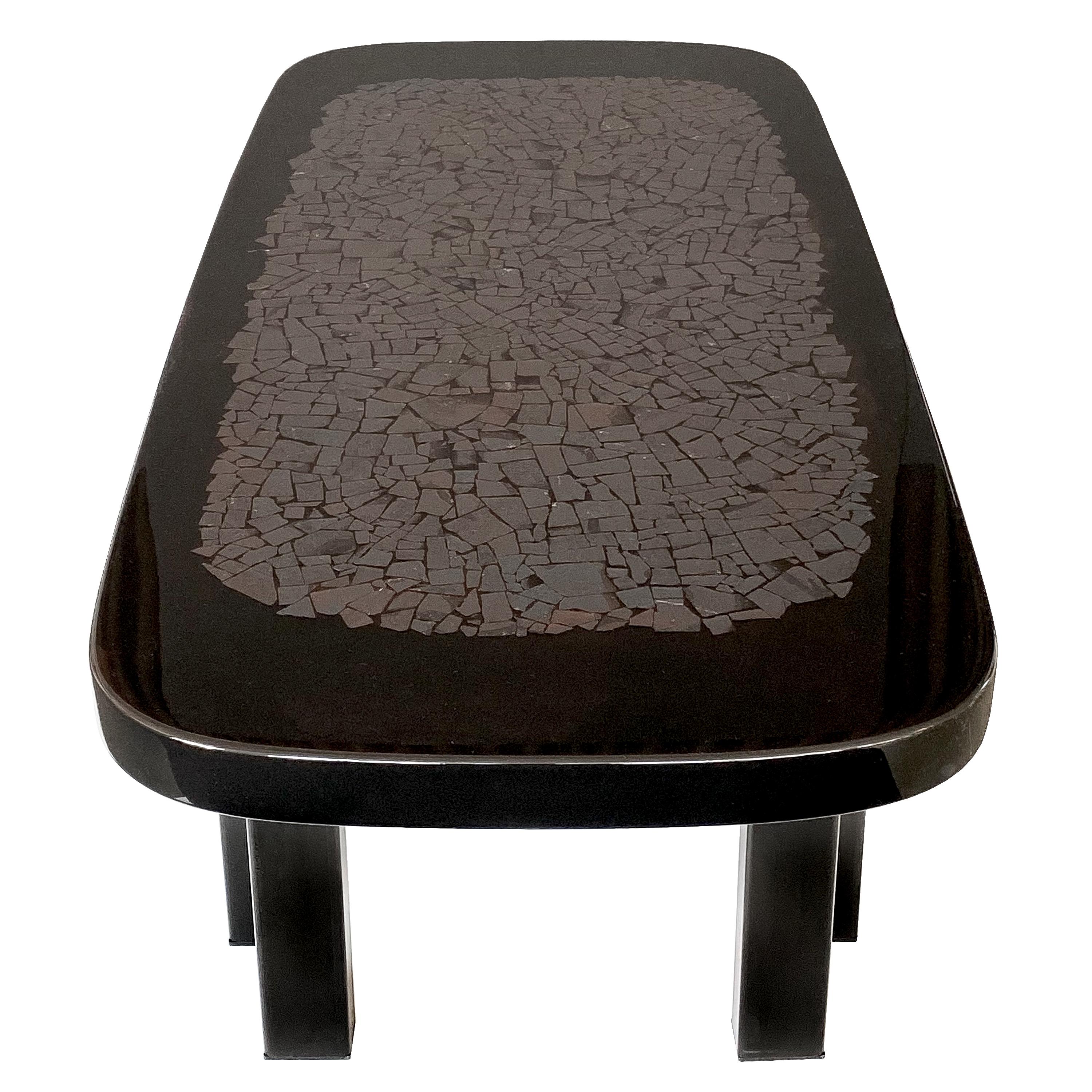 Inlay Etienne Allemeersch Hematite Inlaid Coffee Table