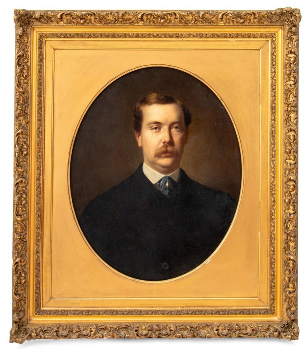 Etienne Billet Retrato de William H. Fitch Óleo sobre lienzo en venta 1
