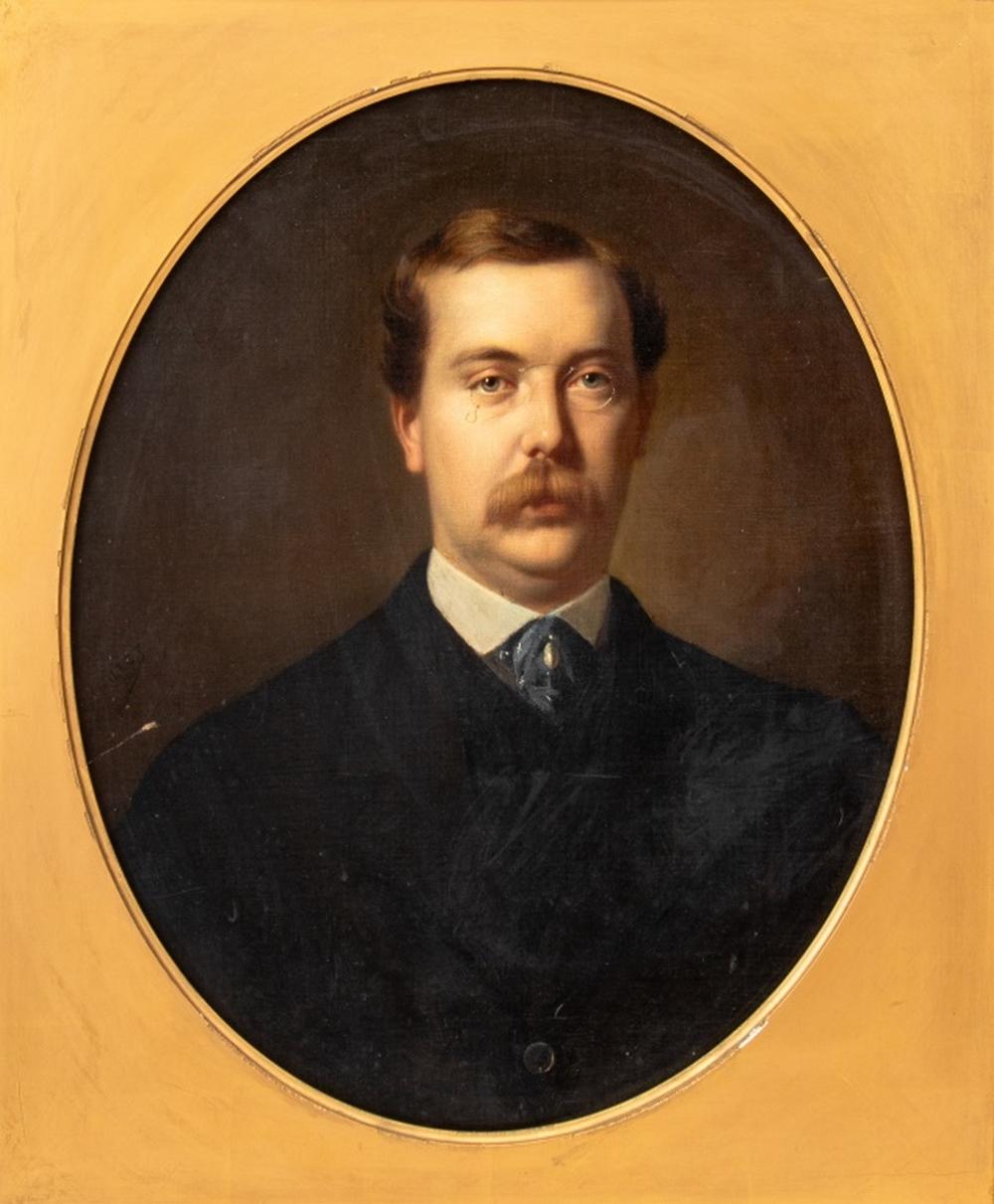 Etienne Billet Retrato de William H. Fitch Óleo sobre lienzo en venta 2