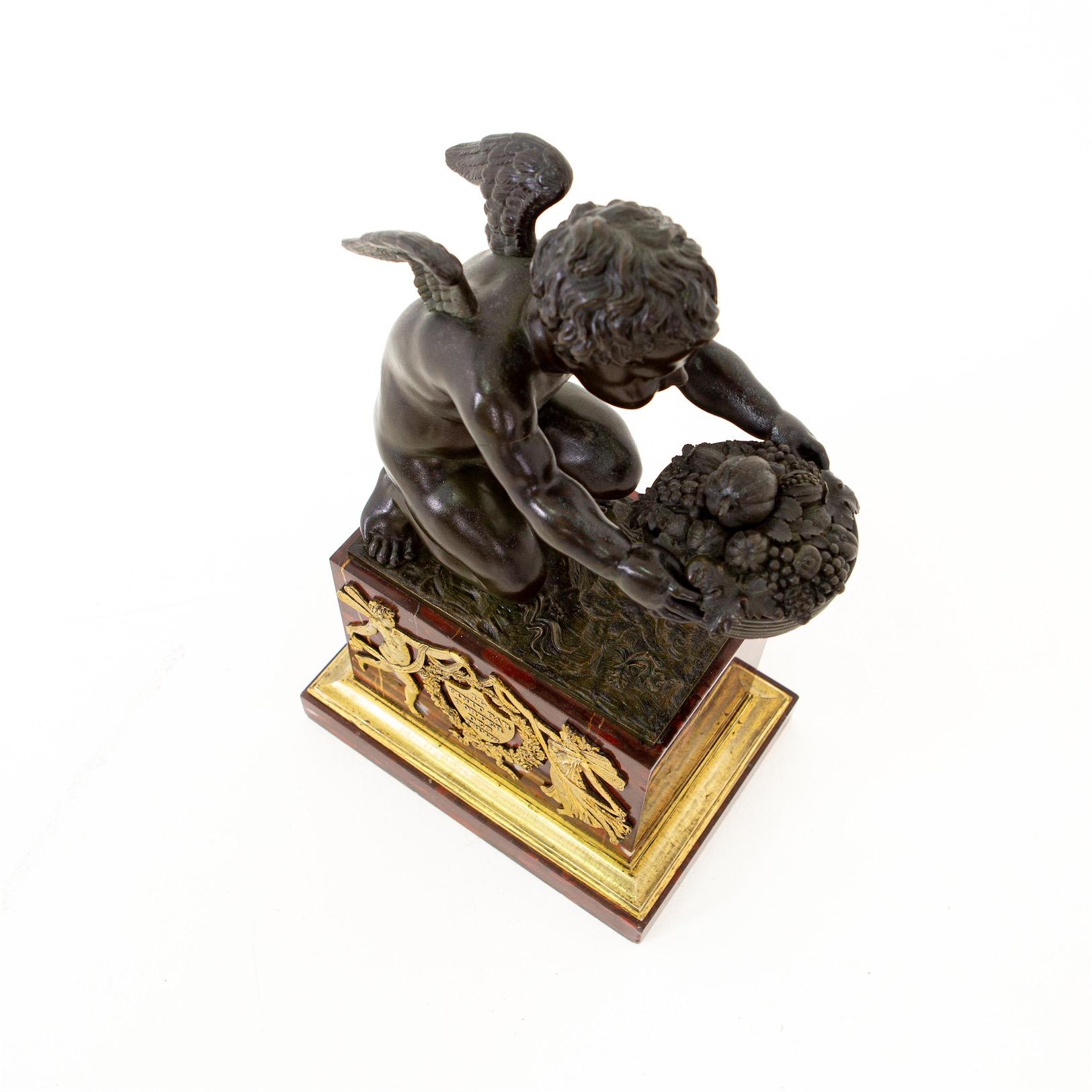 Étienne Blavet Bronze Putti 'Deux Amours', France, c. 1810 13