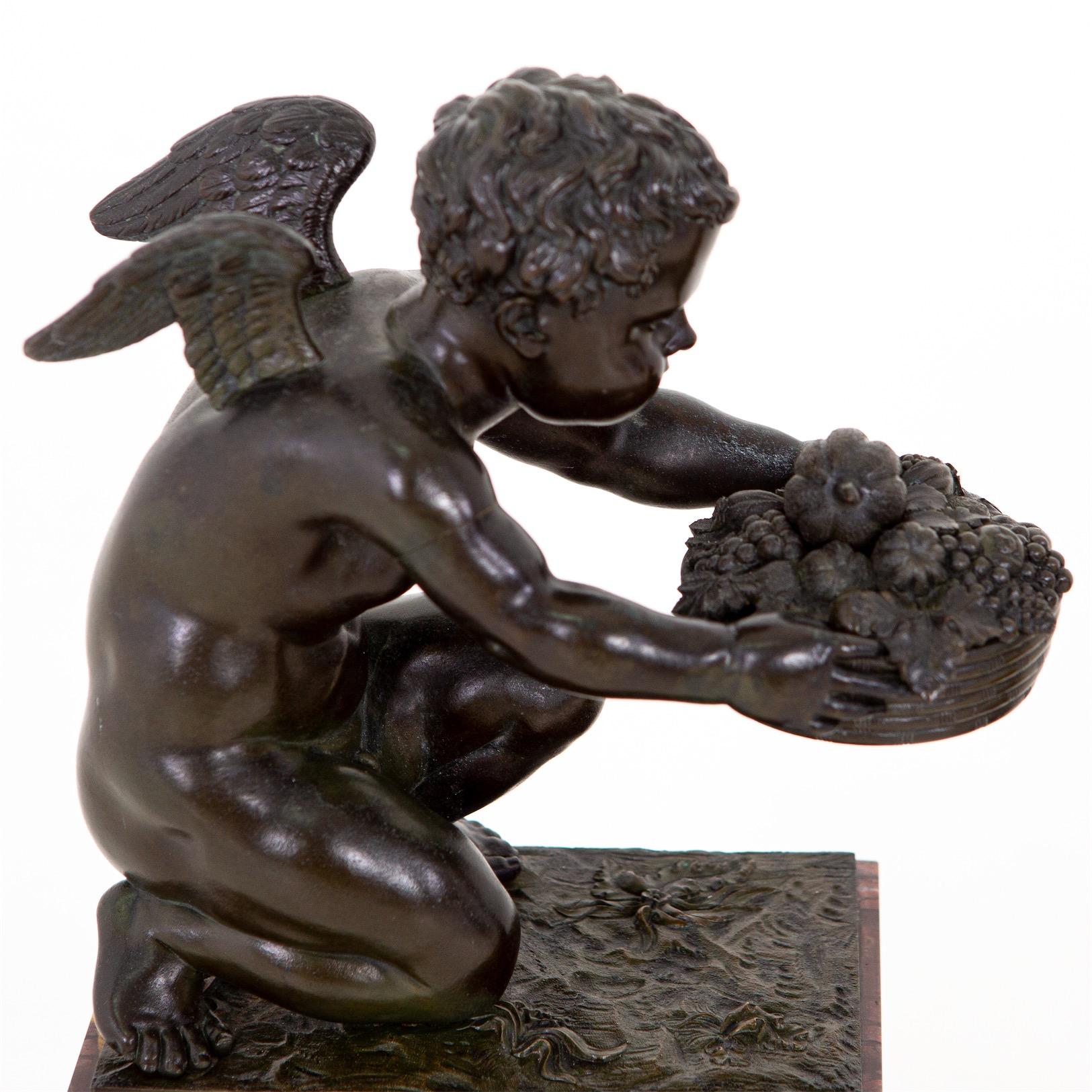 Early 19th Century Étienne Blavet Bronze Putti 'Deux Amours', France, c. 1810