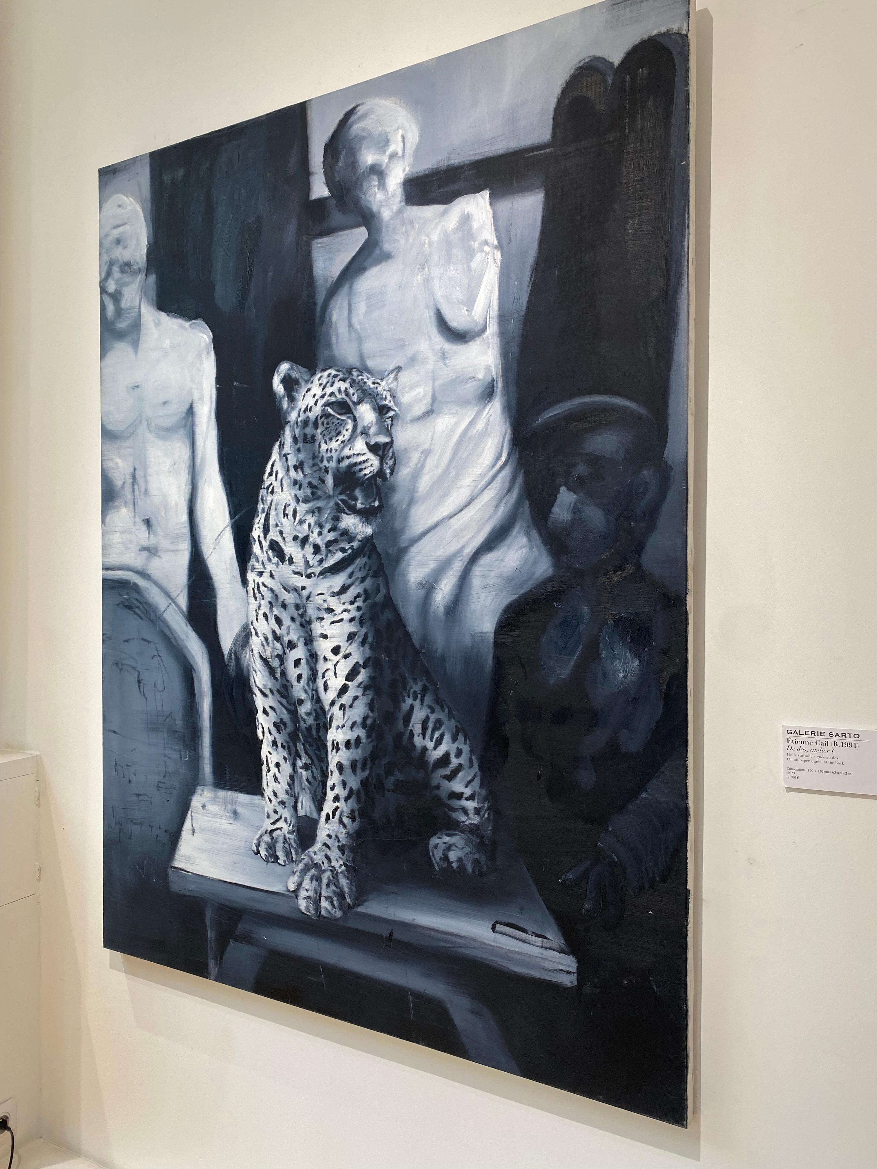 Léopard, Atelier 1 - Painting by Etienne Cail