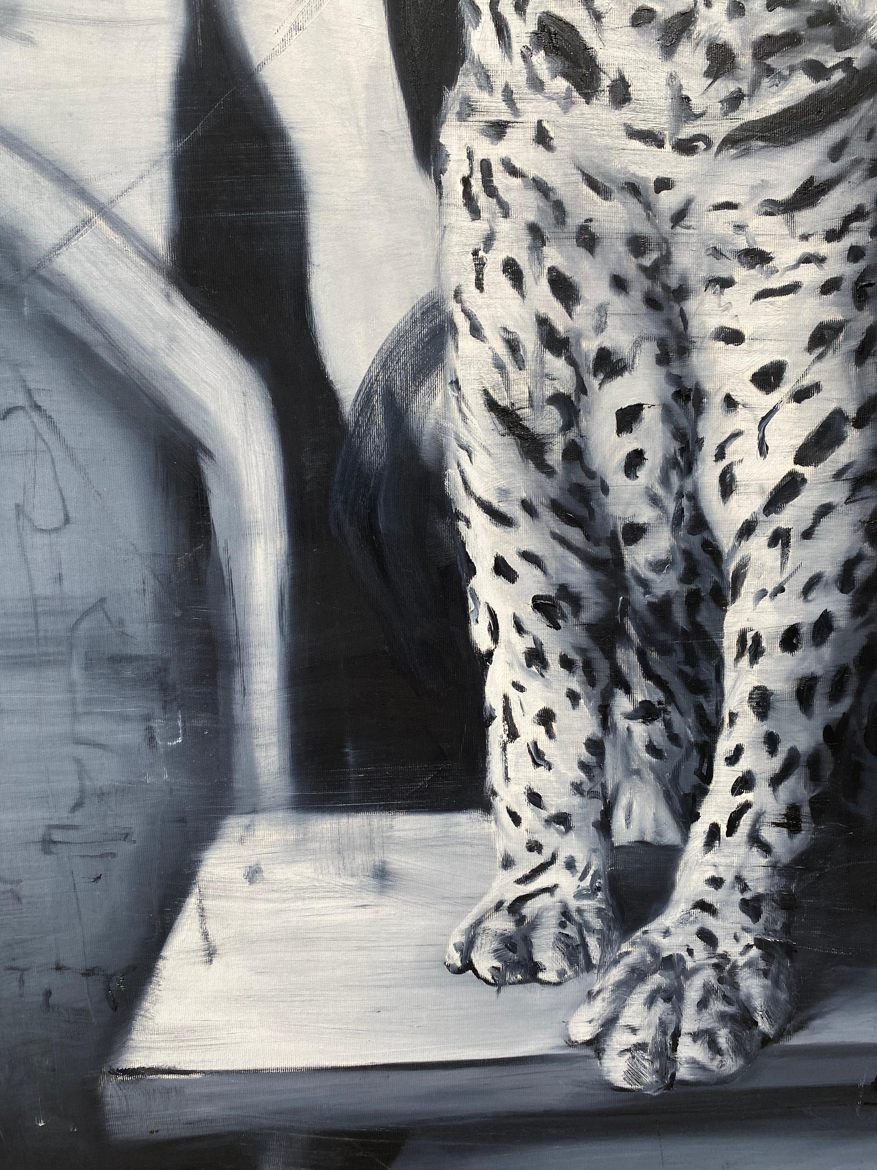 Léopard, Atelier 1 - Black Figurative Painting by Etienne Cail