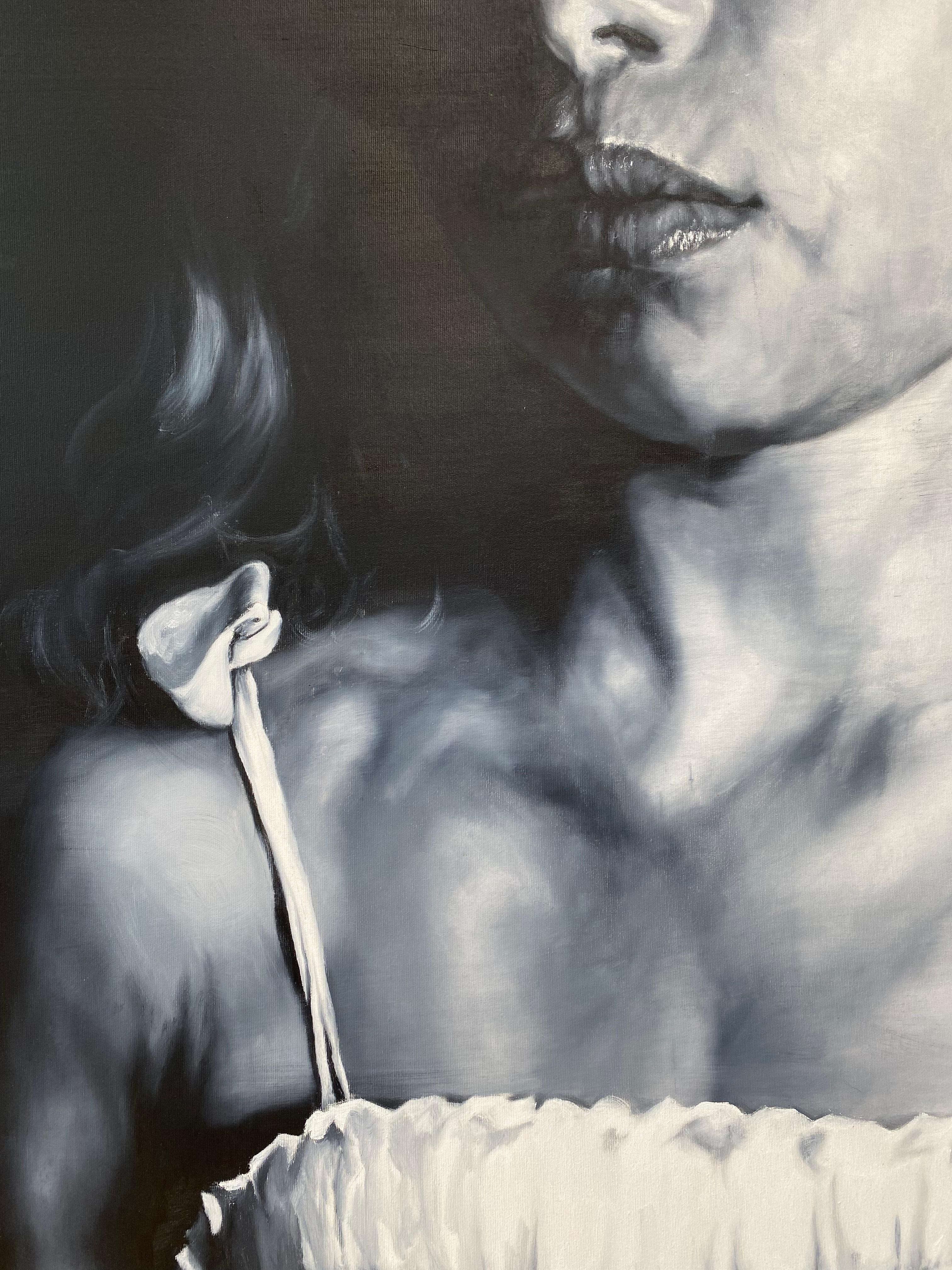 Valentina IV - Figurative Painting Nero di Etienne Cail