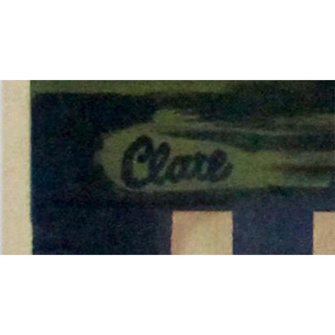 Circa 1940 affiche de voyage originale d'Etienne Clare - Thun Lido Suisse en vente 2