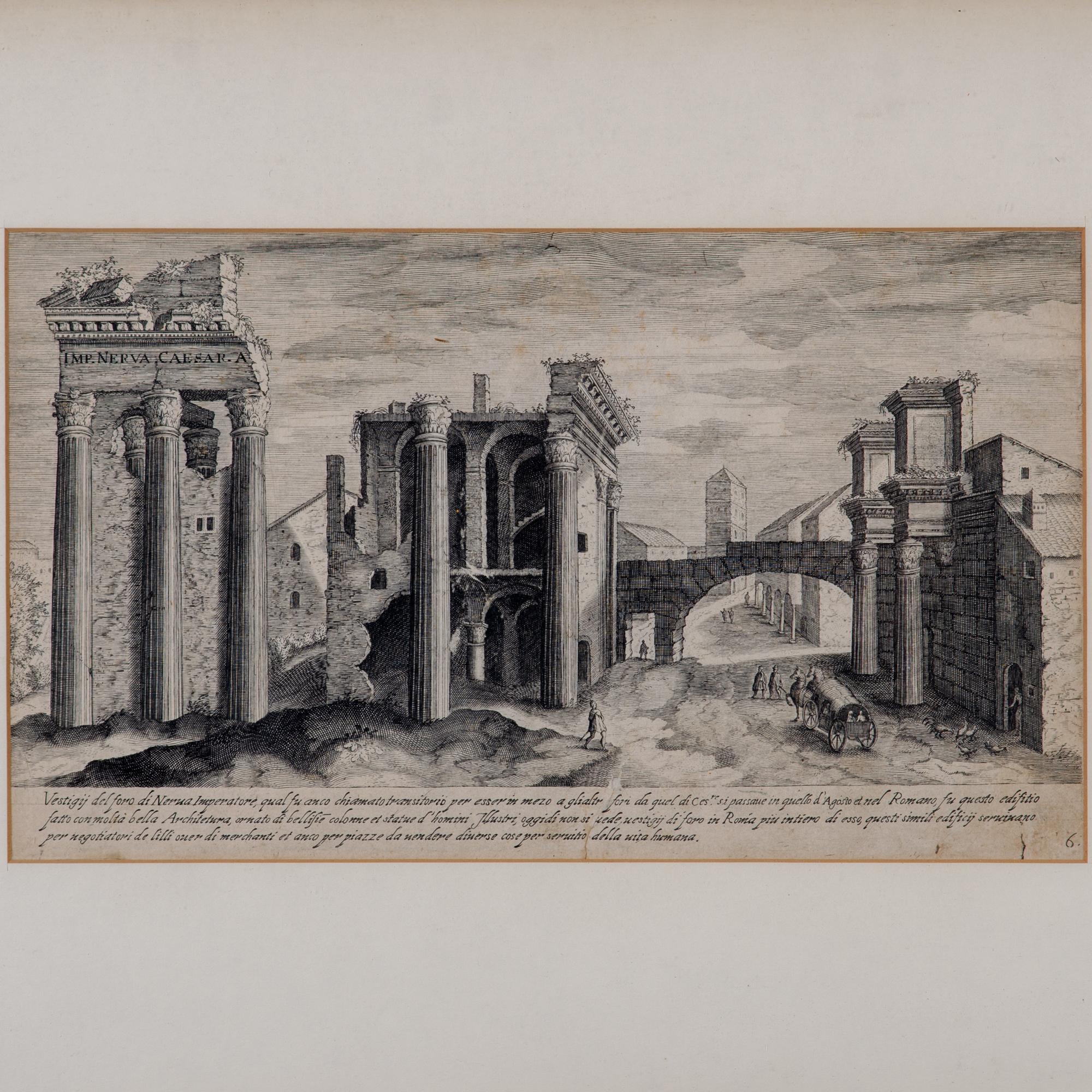 Étienne Dupérac Etchings of Ancient Roman Ruins, 17th Century - A Pair In Good Condition For Sale In Savannah, GA