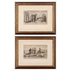 Étienne Dupérac Radierungen von antiken römischen Ruinen, 17. Jahrhundert - ein Paar