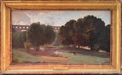 Puente del Gard, Nimes    Siglo XIX Paisaje, óleo