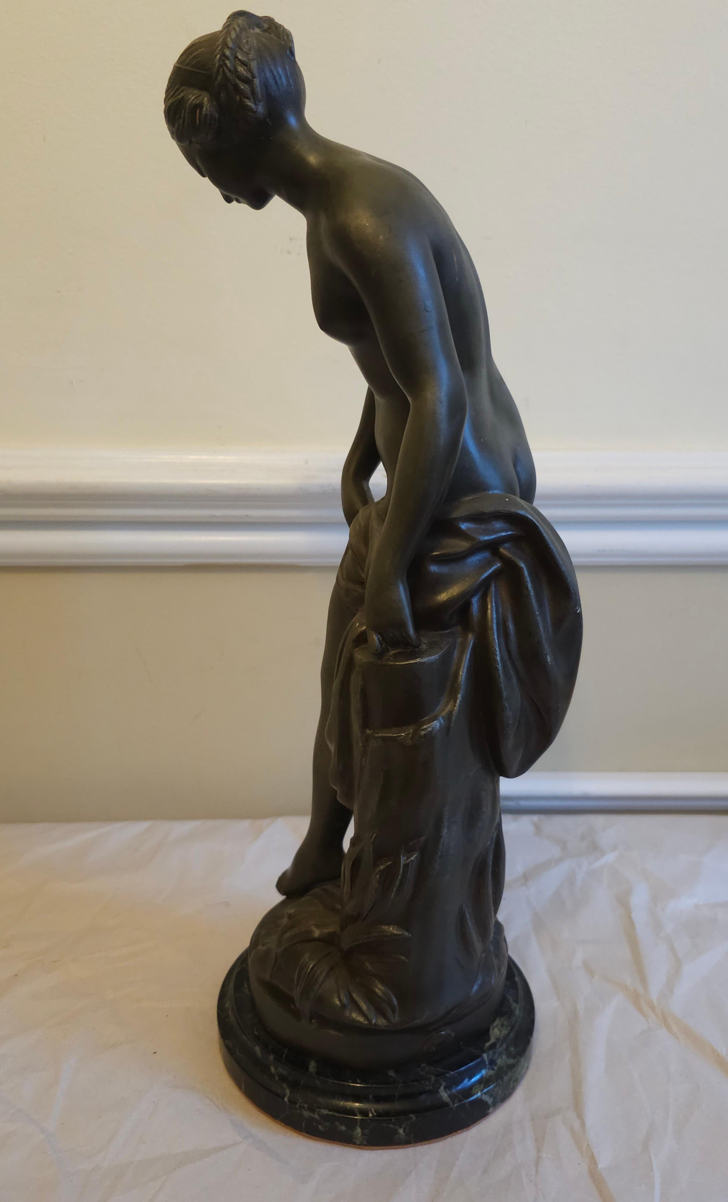 Beaux Arts Etienne Falconet  1716-1796 La Baigneuse (The Bather) Diana at Well Sculpture   For Sale