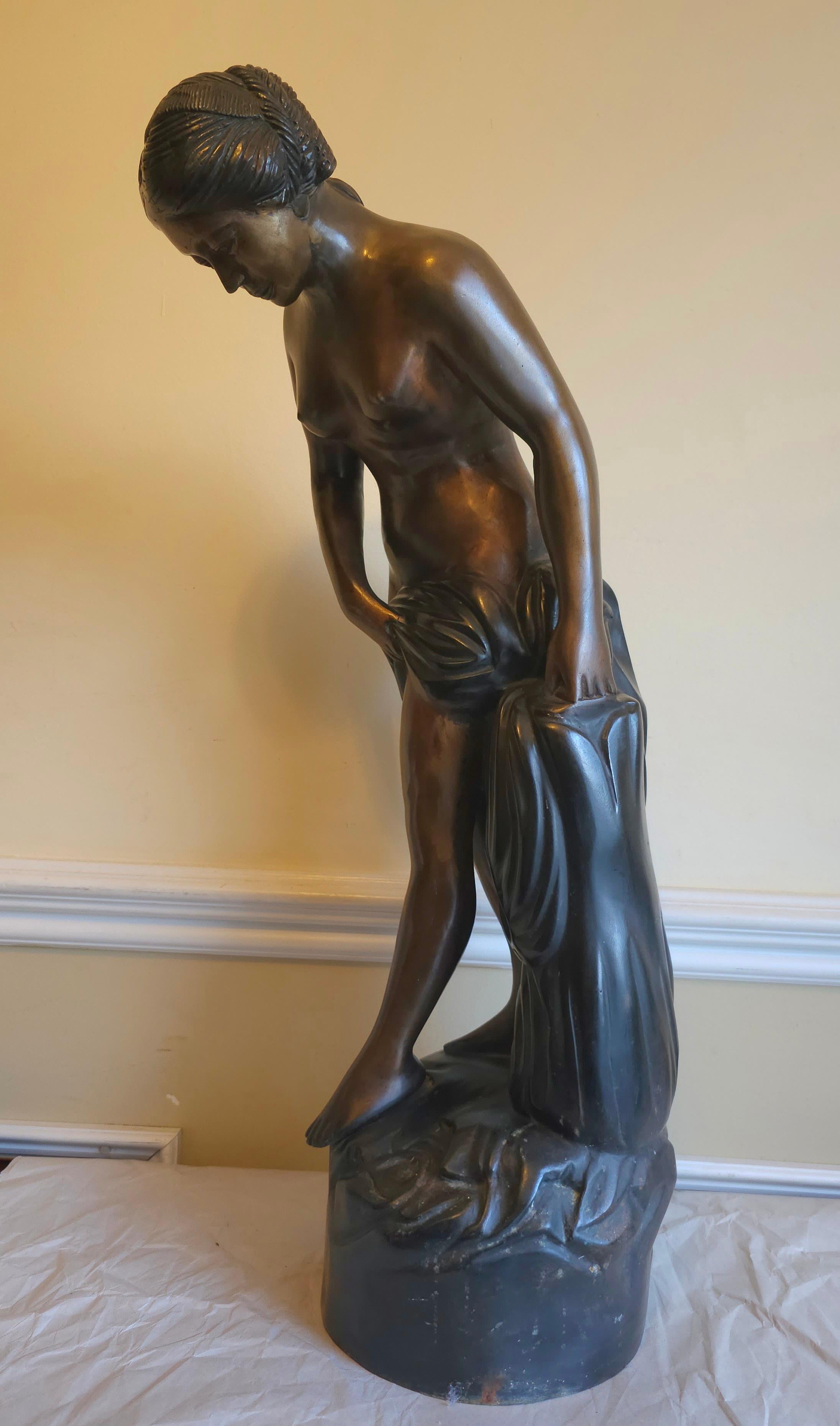 20th Century Etienne Falconet  1716-1796 La Baigneuse (The Bather) Diana Sculpture   For Sale