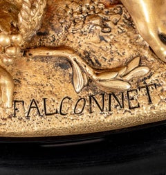 Etienne Falconnet "Musicians" Gilt Bronze Clock