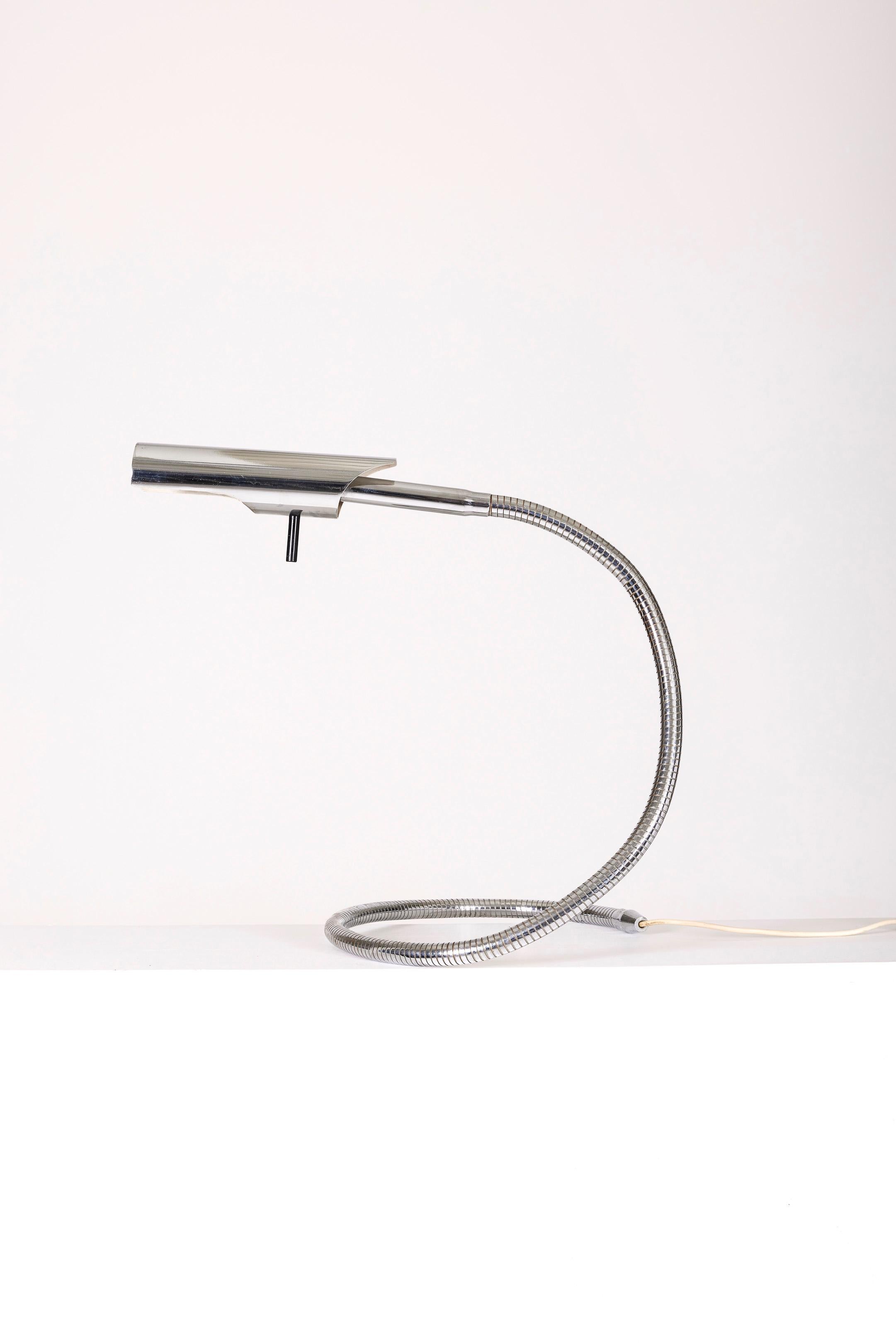 Etienne Fermigier Aluminum Table Lamp In Good Condition In PARIS, FR