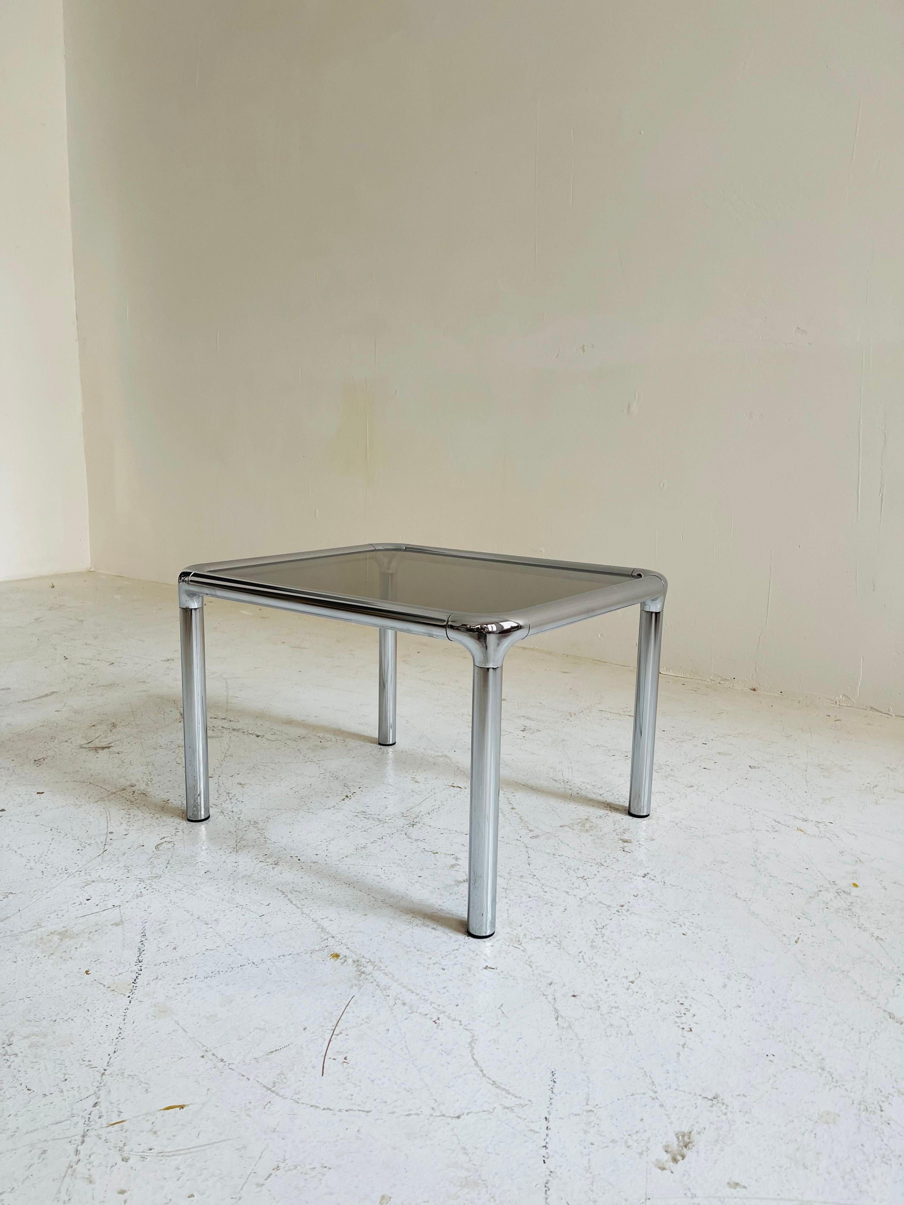 Mid-Century Modern Étienne Fermigier Chrome Side Table, France, 1970s For Sale