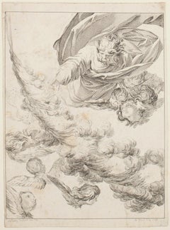 Angels - Original Etching by E. Fessard - 1748