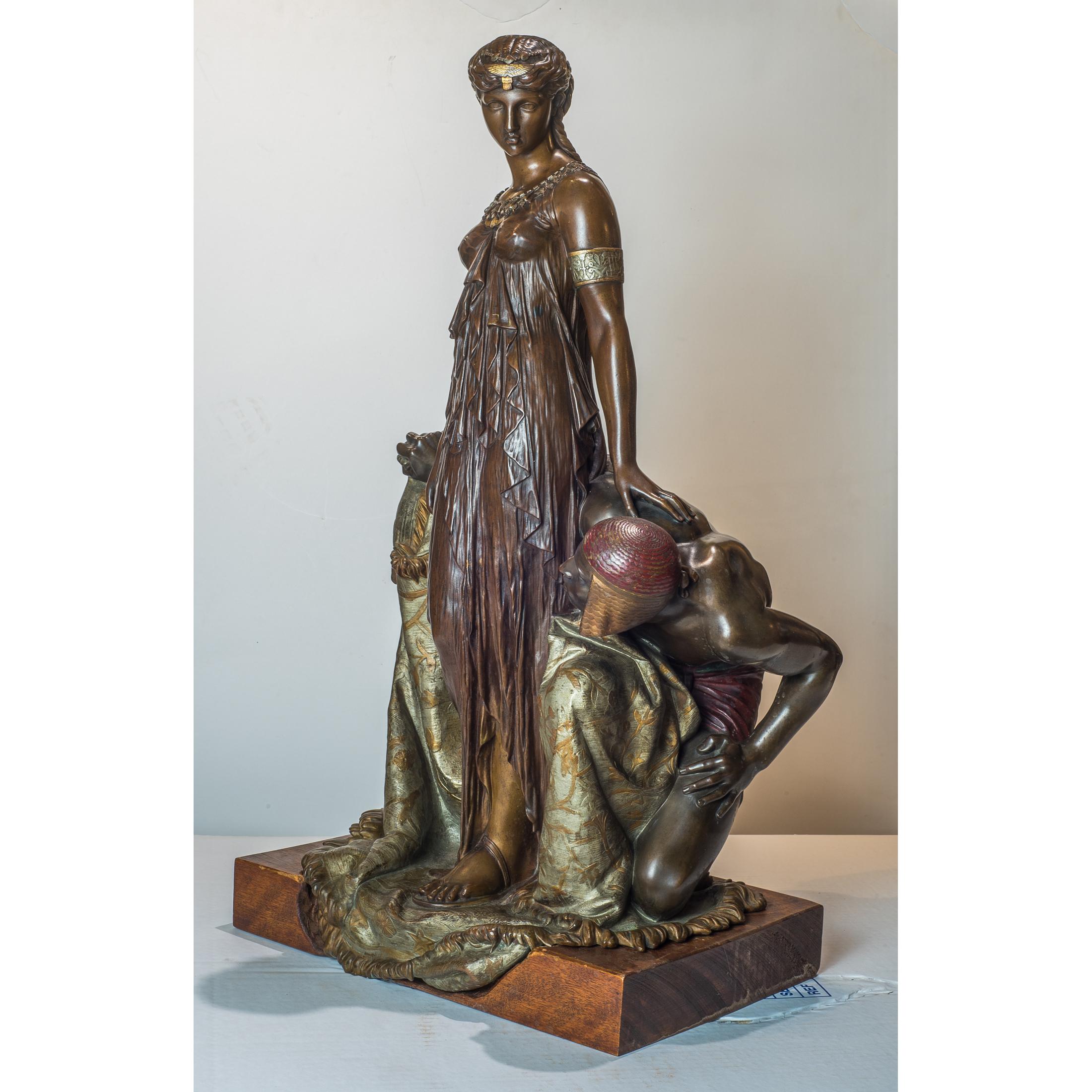 Étienne Dumaige Bronze Statue of an Egyptian Princess - Sculpture by Etienne Henri Dumaige