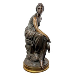 La Nuit The Night, statue figurative féminine en bronze de Psyché