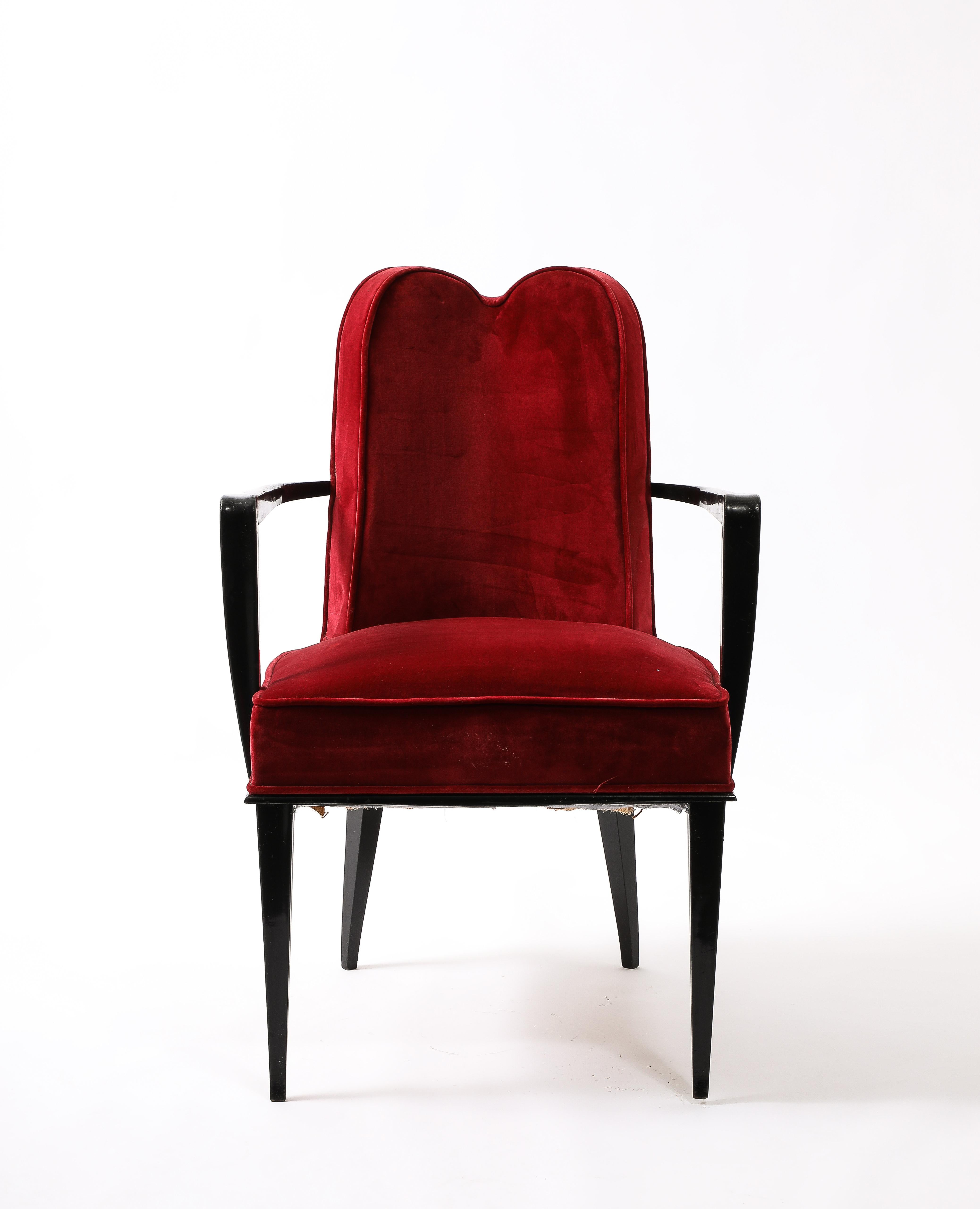 Important Set of armchairs by Etienne Henri Martin, Documented in the Archives Nationales de France, their example acquired after the 1937 