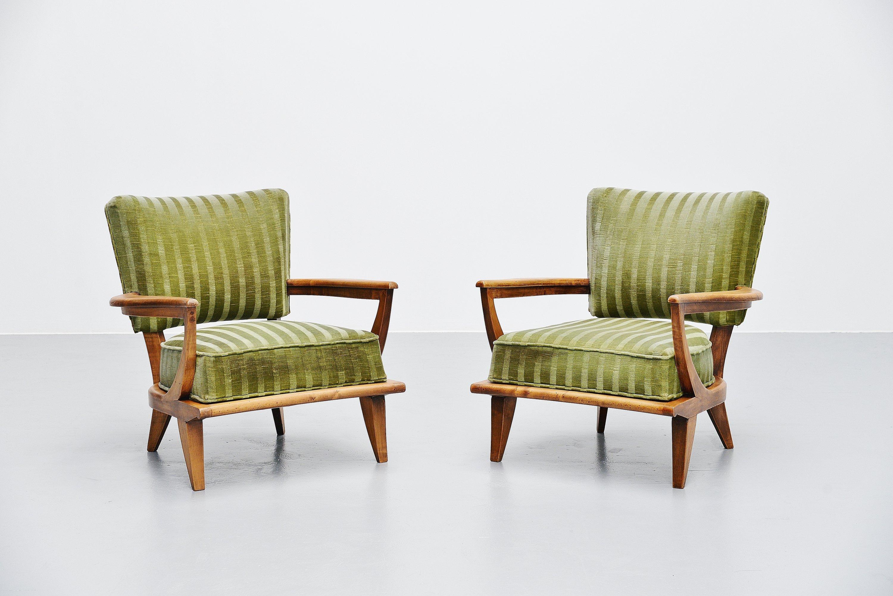 Mid-Century Modern Etienne-Henri Martin SK40 Lounge Chairs Steiner, 1952