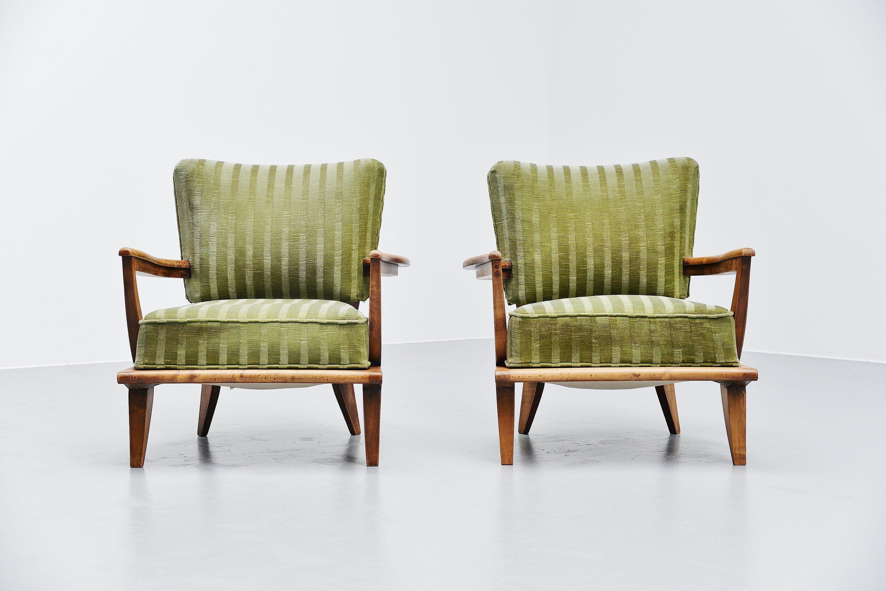 Mid-20th Century Etienne-Henri Martin SK40 Lounge Chairs Steiner, 1952
