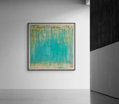 Large Original Abstract Blue Acrylic Painting on Canvas "Underwater"