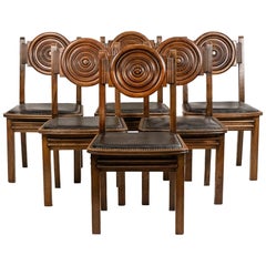 Étienne Kohlmann. Set of 6 Modernist-style chairs. 1960s.
