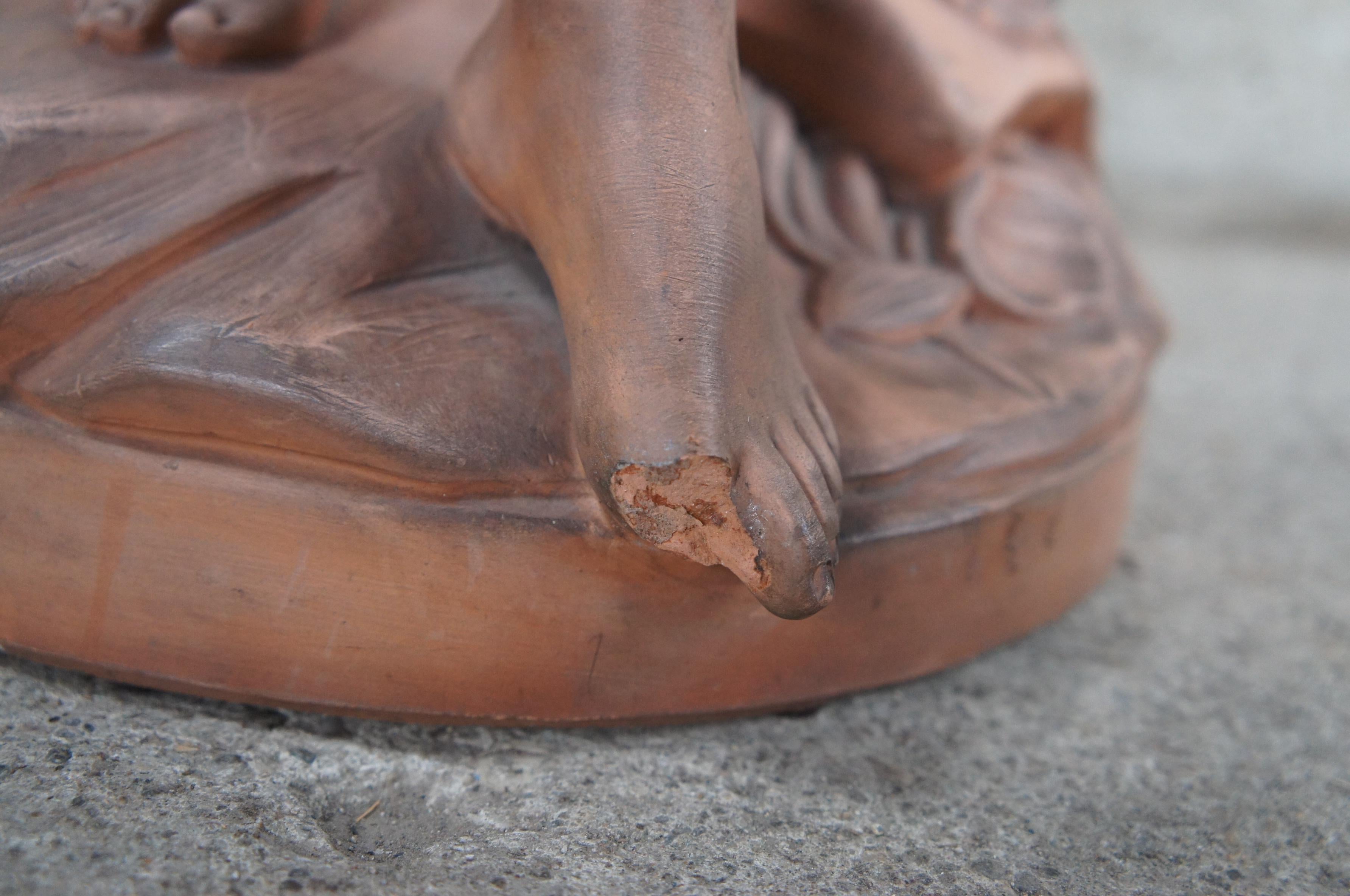 20th Century Etienne Maurice Falconet Terracotta Nude Baigneuse Bathing Woman Statue 31