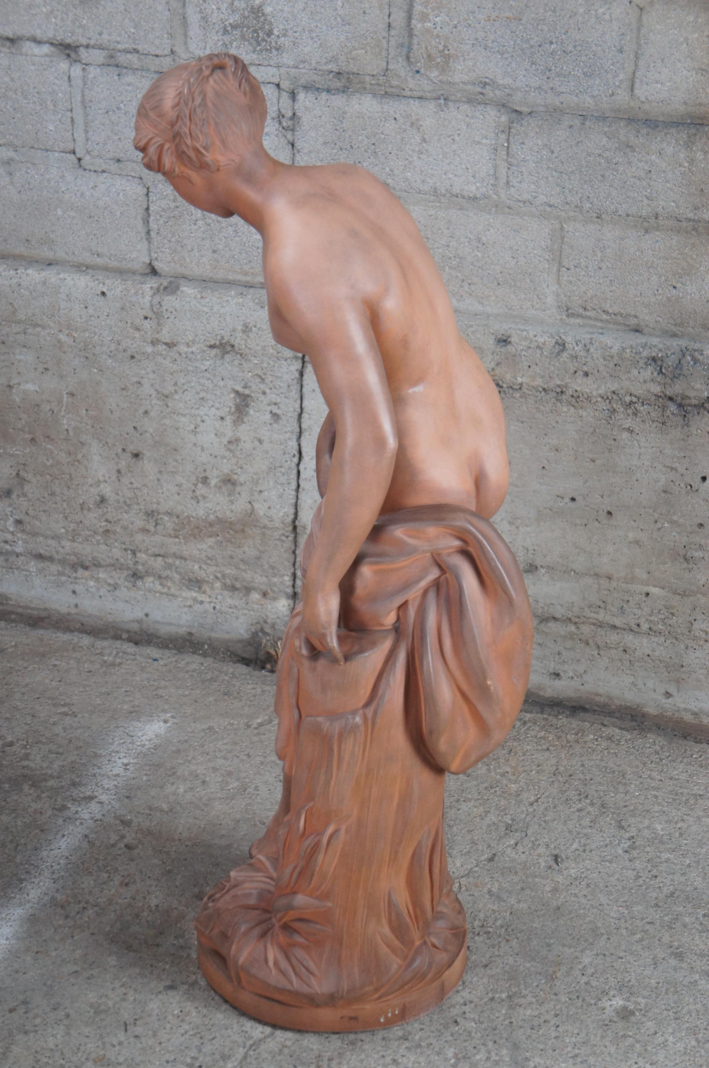 Etienne Maurice Falconet Terracotta Nude Baigneuse Bathing Woman Statue 31