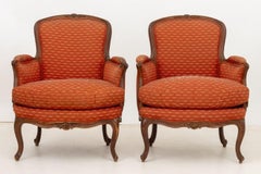 Bergeres in legno di faggio Luigi XV di Etienne Meunier, coppia