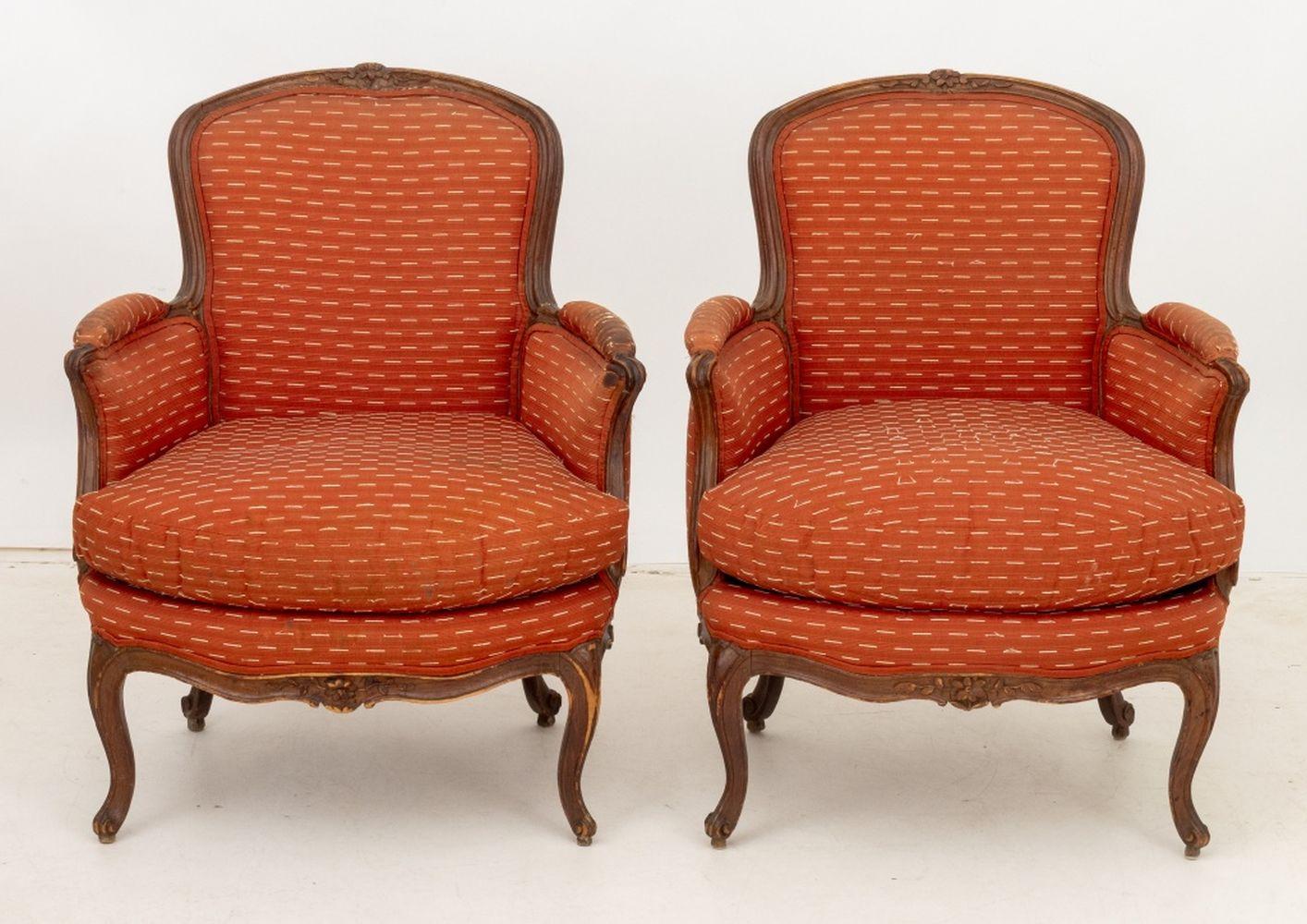 Par de Bergeres Luis XV de Madera de Haya Etienne Meunier en venta 1