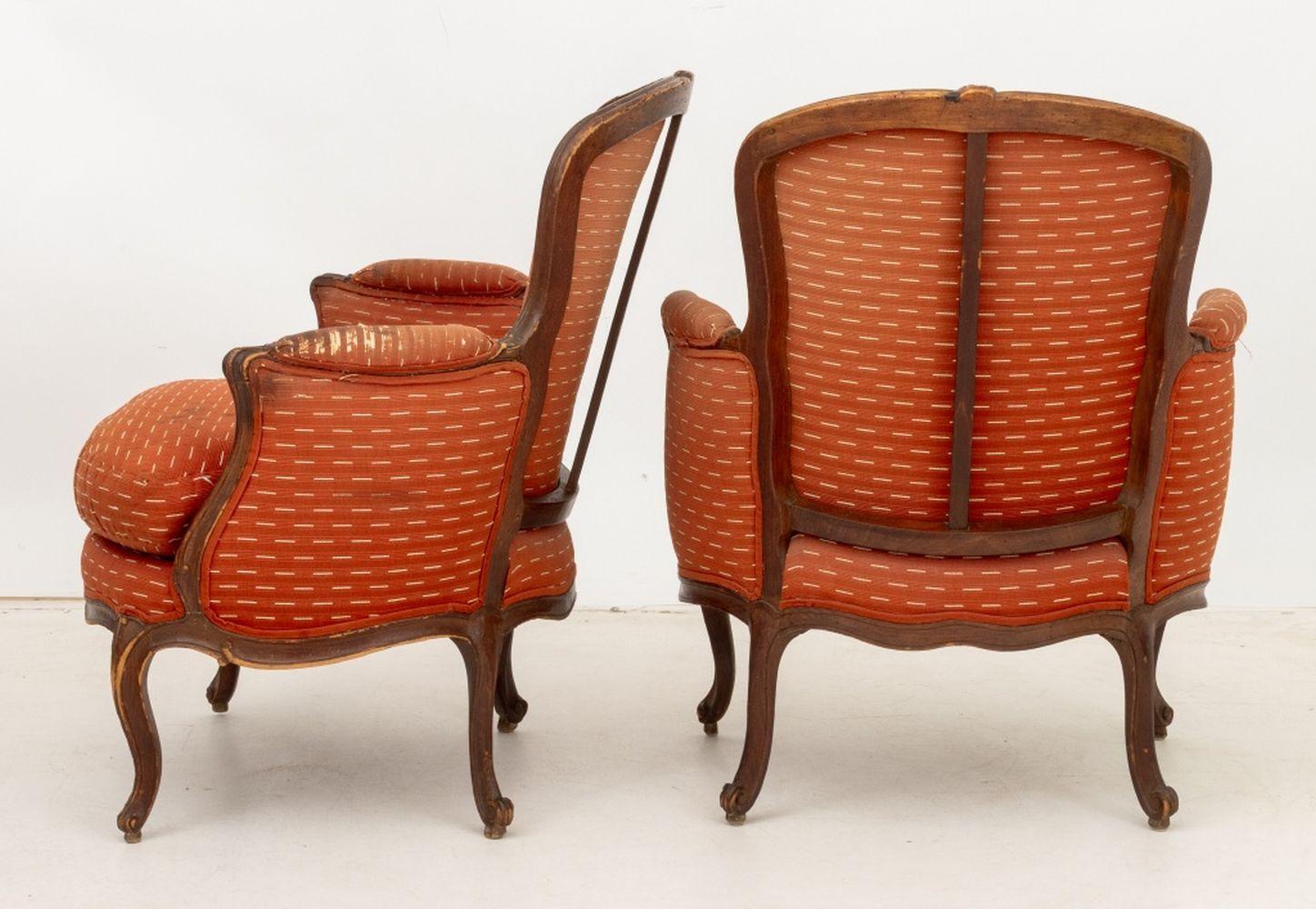 Par de Bergeres Luis XV de Madera de Haya Etienne Meunier en venta 2