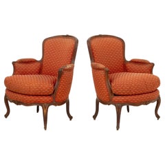 Paire de bergeries Louis XV en hêtre Etienne Meunier