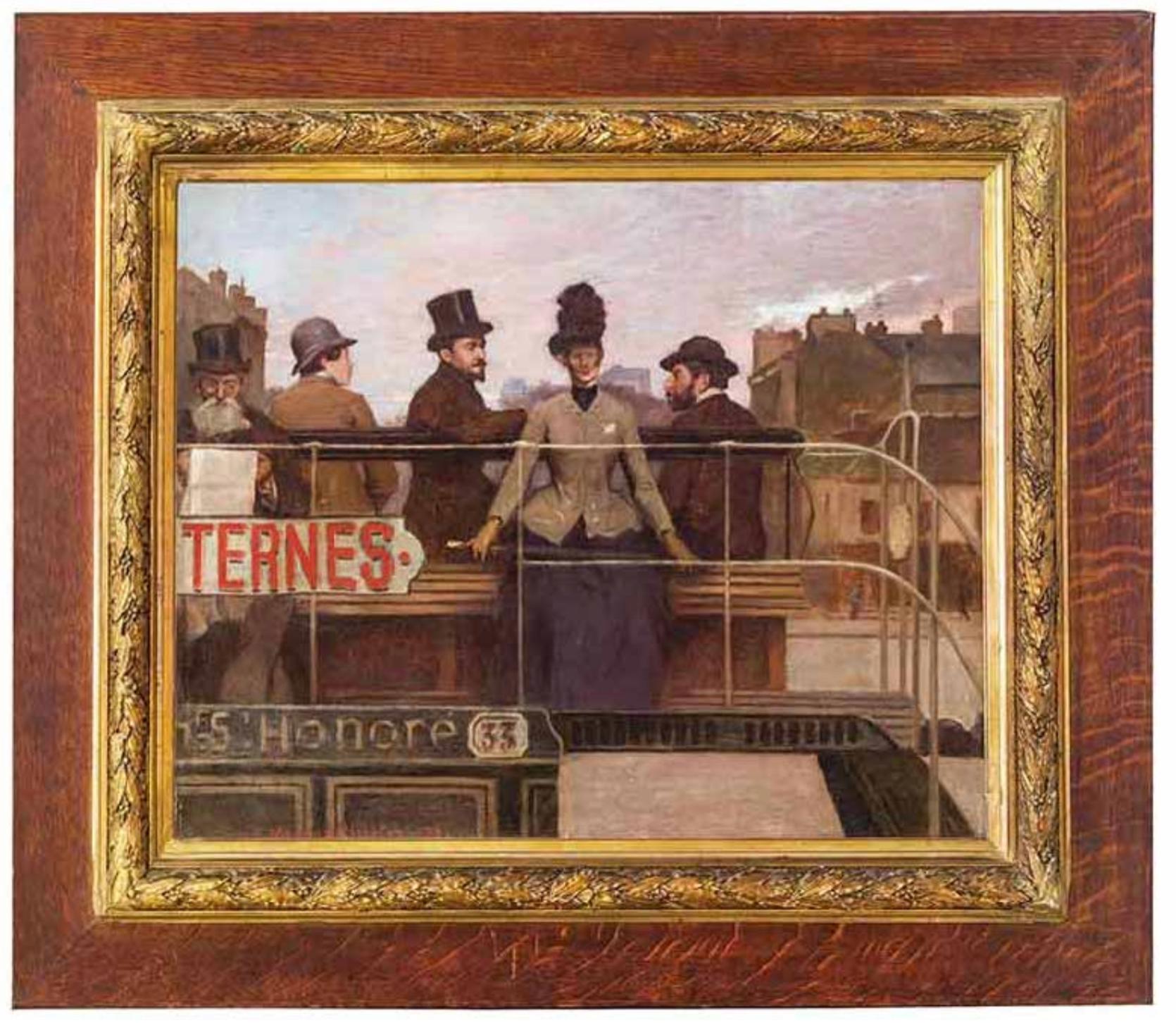 L’Omnibus - Painting by Etienne Moreau-Nelaton