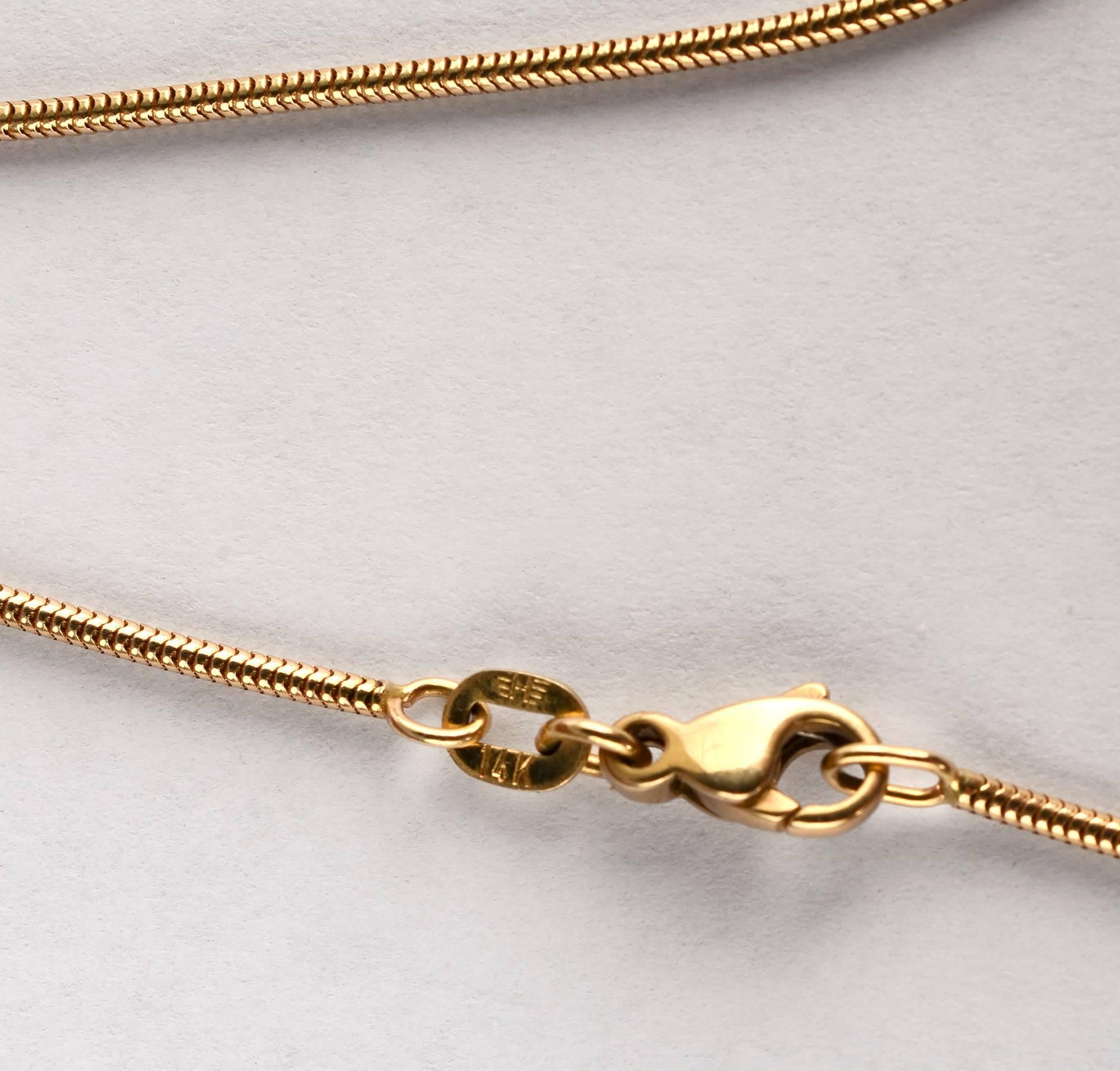 Modern Etienne Perret Diamond Gold Ball Necklace on Long Chain For Sale