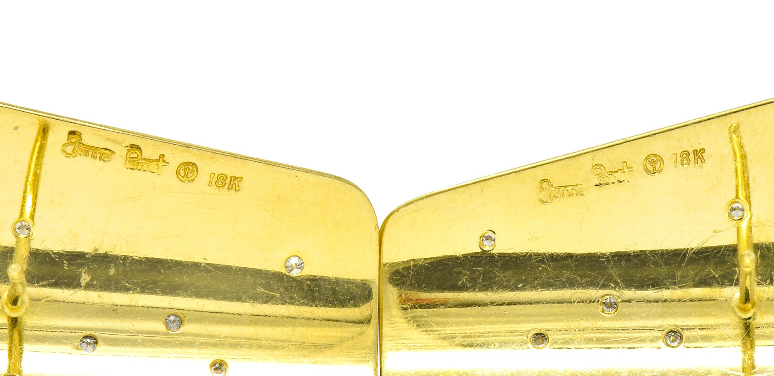 Etienne Perret Flush Diamond 18 Karat Gold Statement Stud Earring 2
