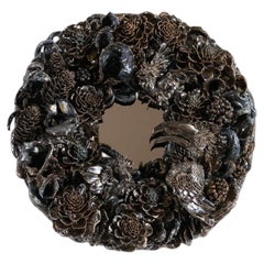 Etienne Pottier, Miroir mural rond en céramique émaillée, France, 2025